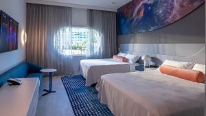 two beds in a room